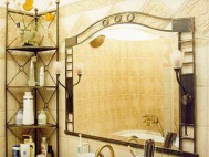 Фигурное зеркало для ванной под бронзу