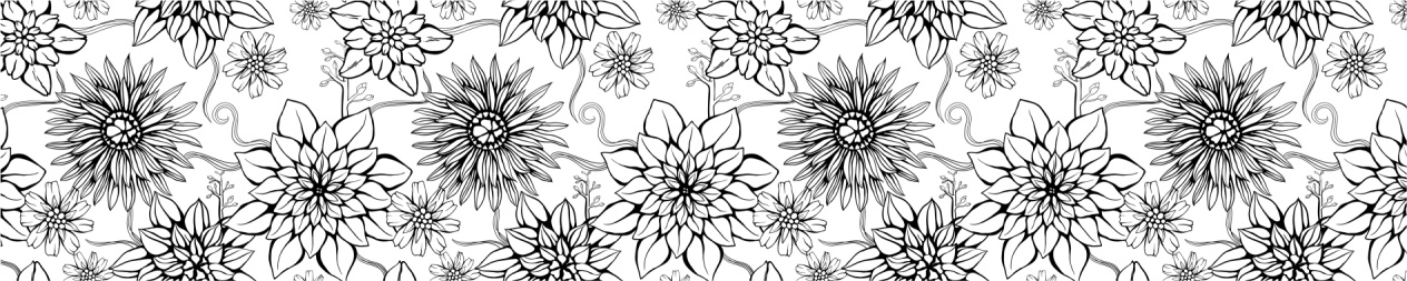 Скинали для кухни: Нарисованный черно-белые цветы