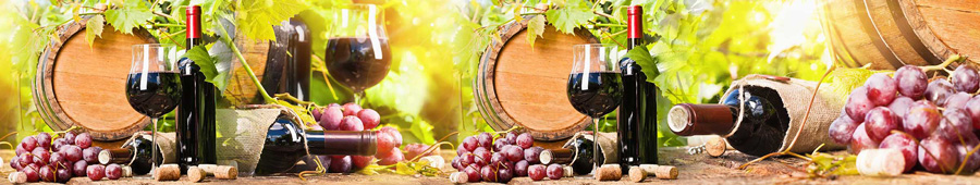Скинали для кухни: Коллаж из бутылок виноградного вина