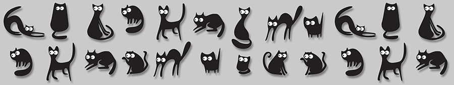 Скинали для кухни: Веселая черная кошка