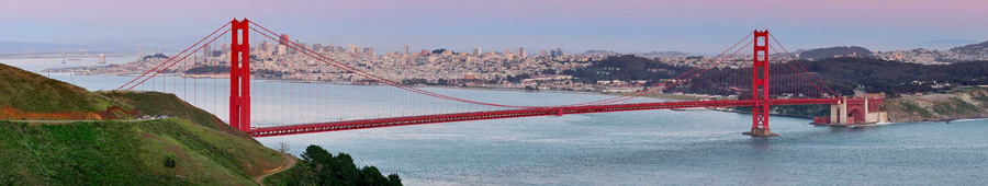 Панорамный вид на Золотые ворота в Сан-Франциско