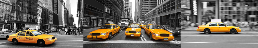 Скинали для кухни: Желтые такси в в Нью-Йорке