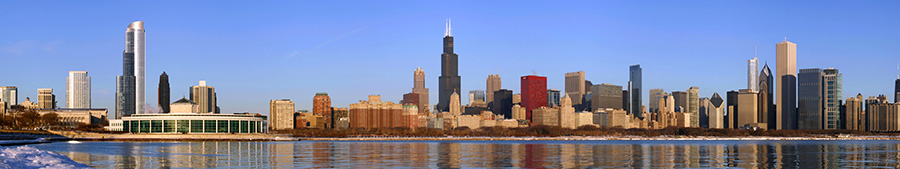 Чикаго, Илинойс, дневной пейзаж