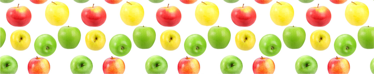 Скинали для кухни: Яблоки на белом фоне