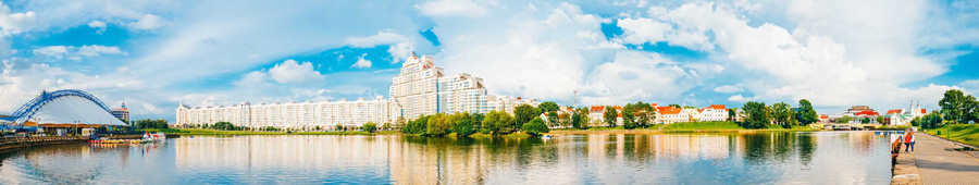 Панорама центра в Минске, Немига, Свислочь