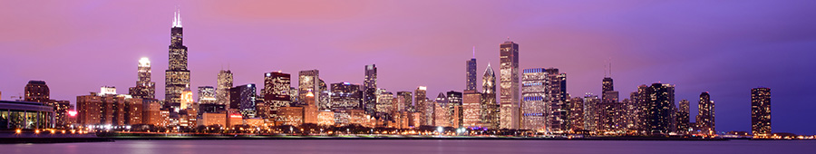Ночной сверкающий Чикаго