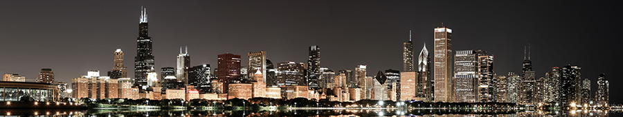 Ночной Чикаго, огни города