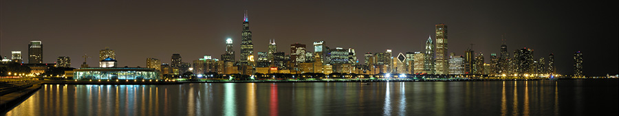 Чикаго, ночной пейзаж