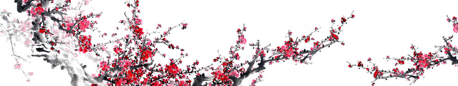 Скинали для кухни: Цветение сливы, китайская живопись