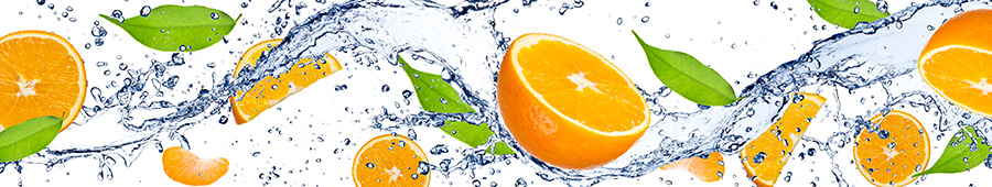 Скинали для кухни: Апельсины и струи воды